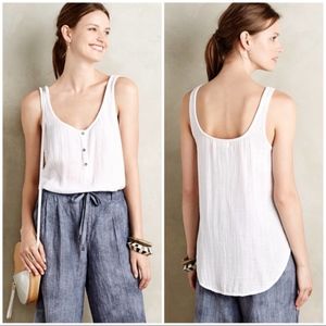 Anthropologie Cloth & Stone Buttoned Gauze Tank